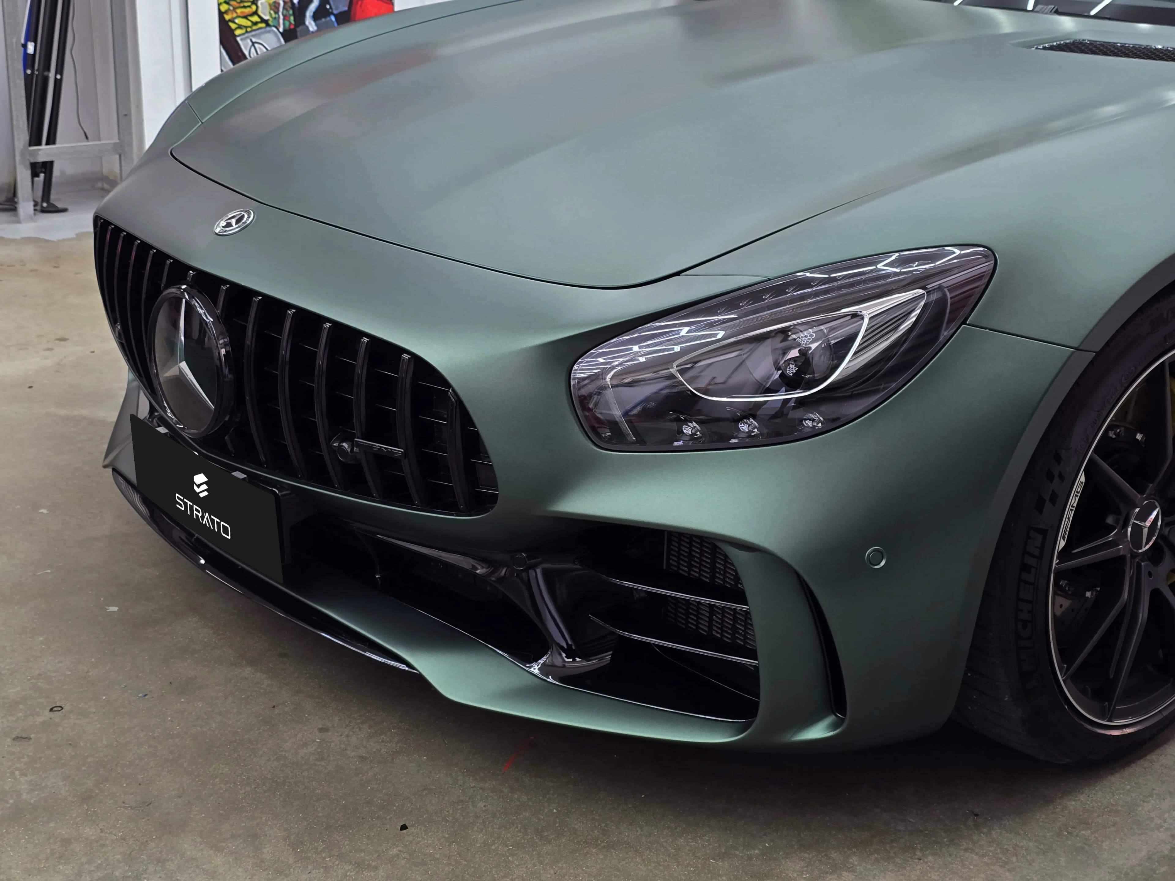 Mercedes GTR | Wrapping Matte Pine Green Metallic