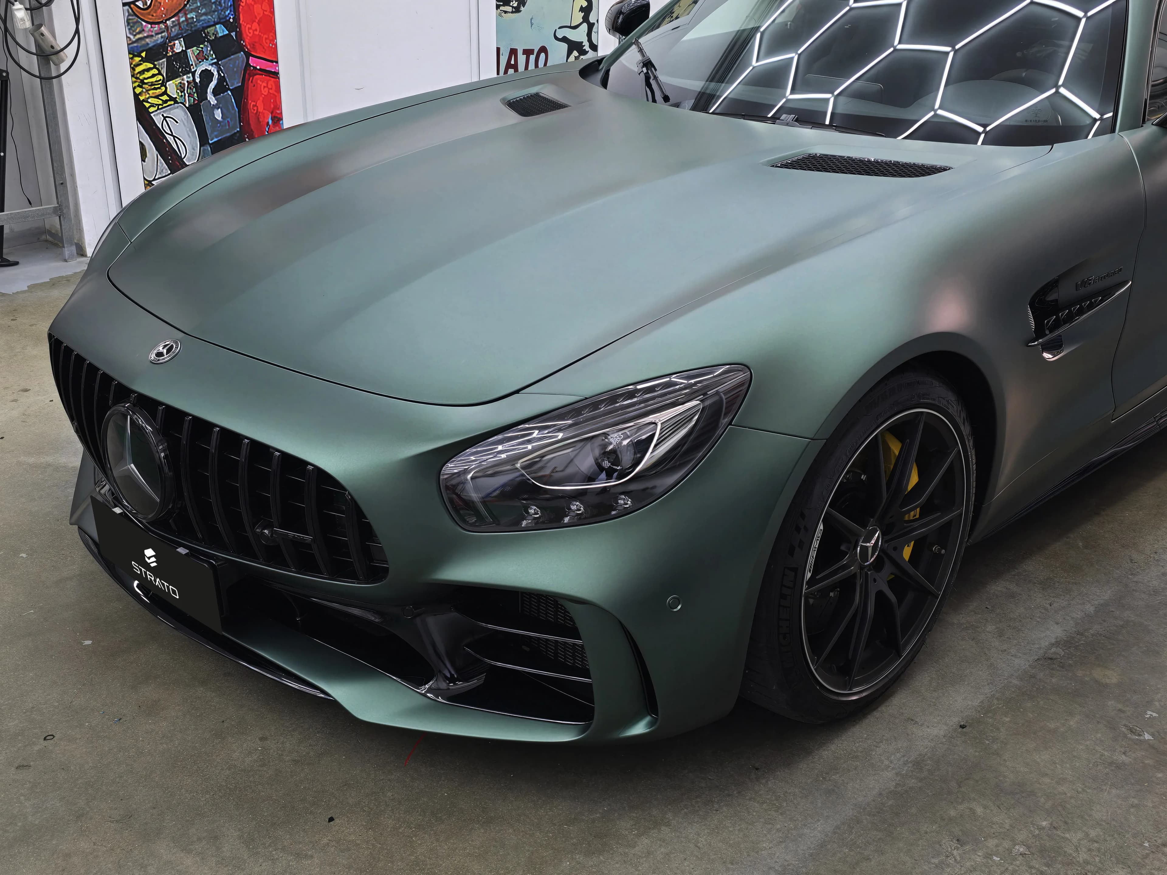 Mercedes GTR | Wrapping Matte Pine Green Metallic