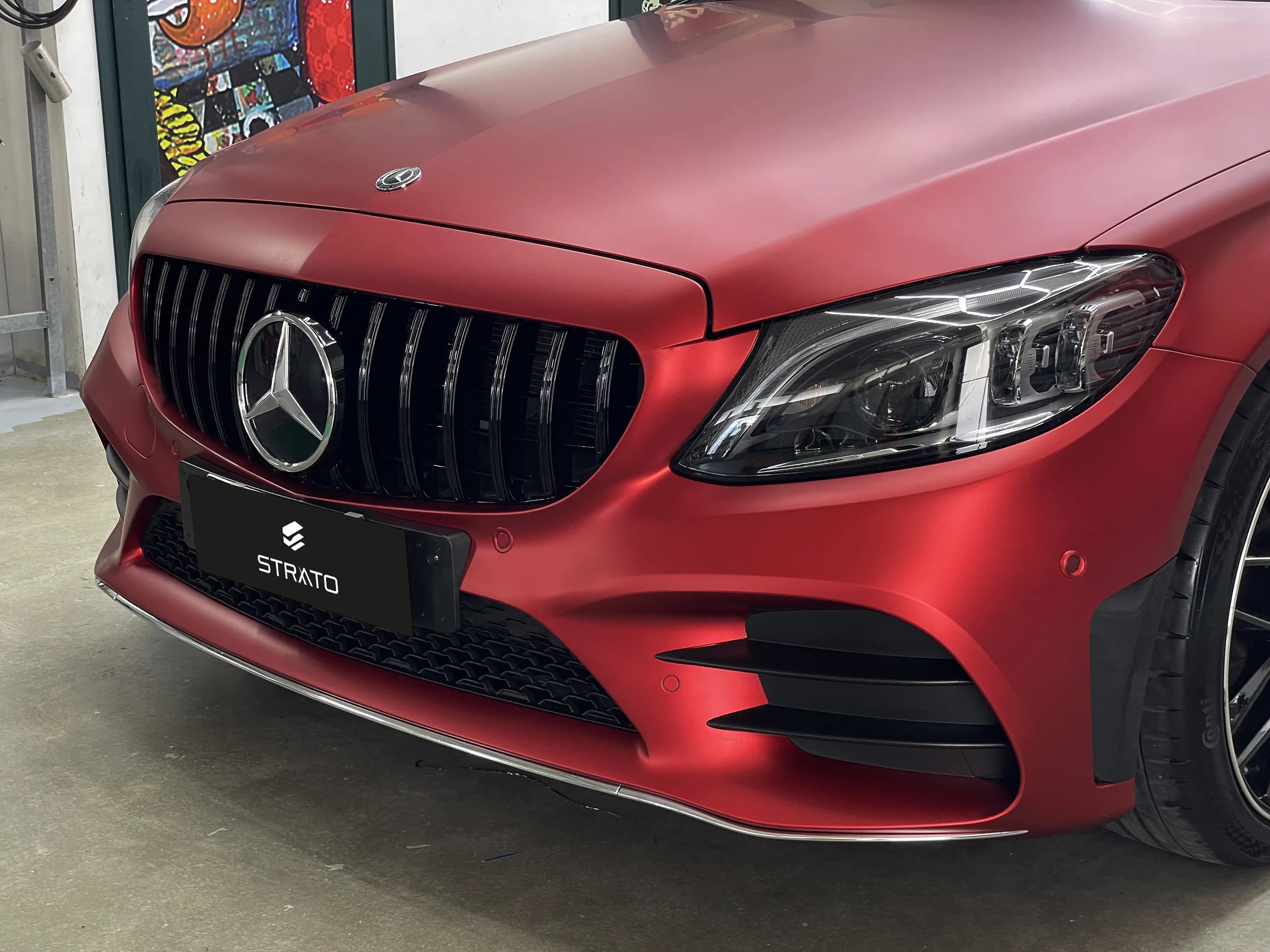 Mercedes Classe C | Wrapping Satin Candy Fire Red