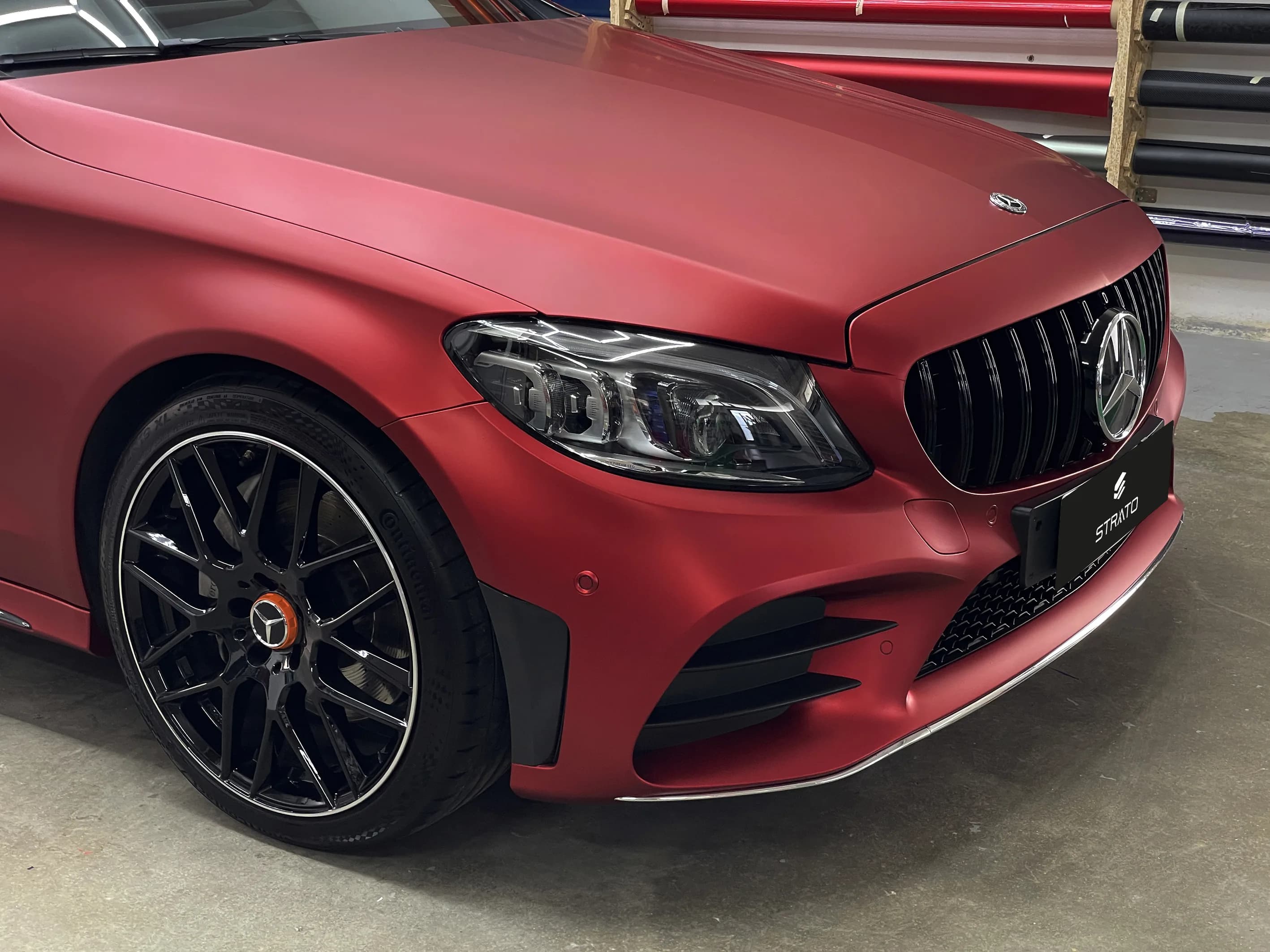 Mercedes Classe C | Wrapping Satin Candy Fire Red